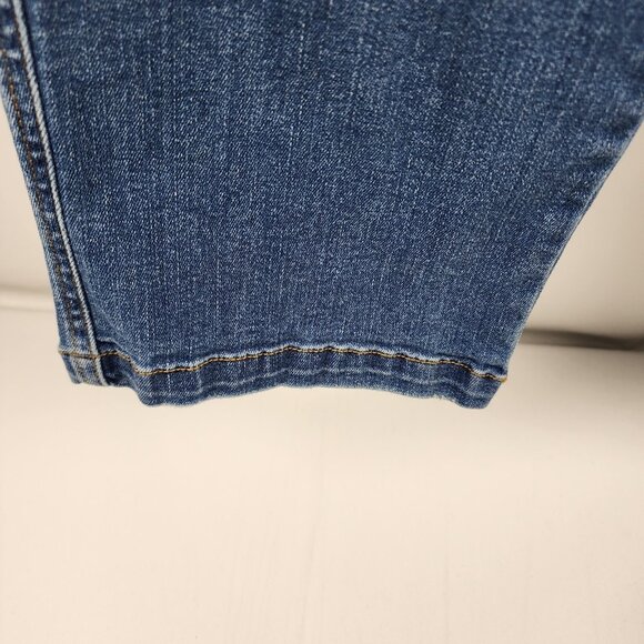 Spanx Jeans Womens Blue Large Straight Leg Pull on Denim Pants 30x28 20356R - Picture 7 of 11